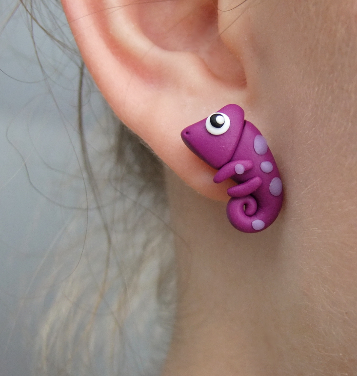 chamíci fimo náušnice