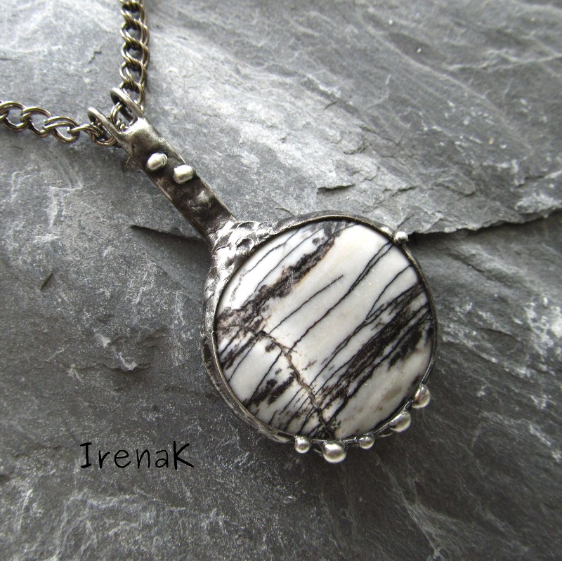 Náhrdelník - jaspis Picasso - oboustranný