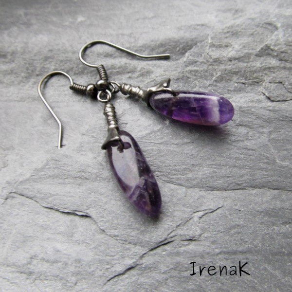 Náušnice - ametyst