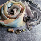 Duhový soumrak - barevný šátek s krajkou