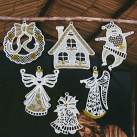 Sada vánočních vyšívaných ozdob