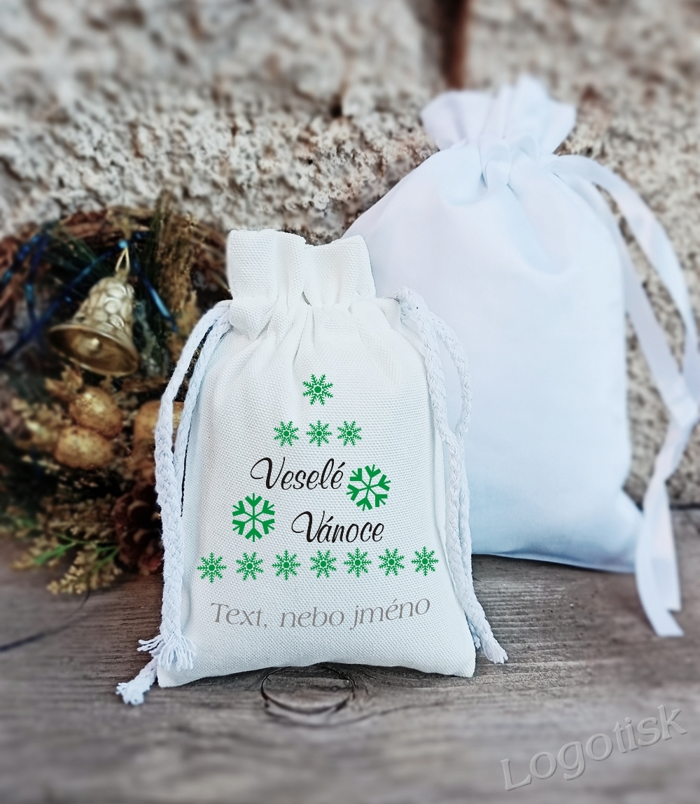 Vánoční pytlíček Veselé Vánoce + jméno