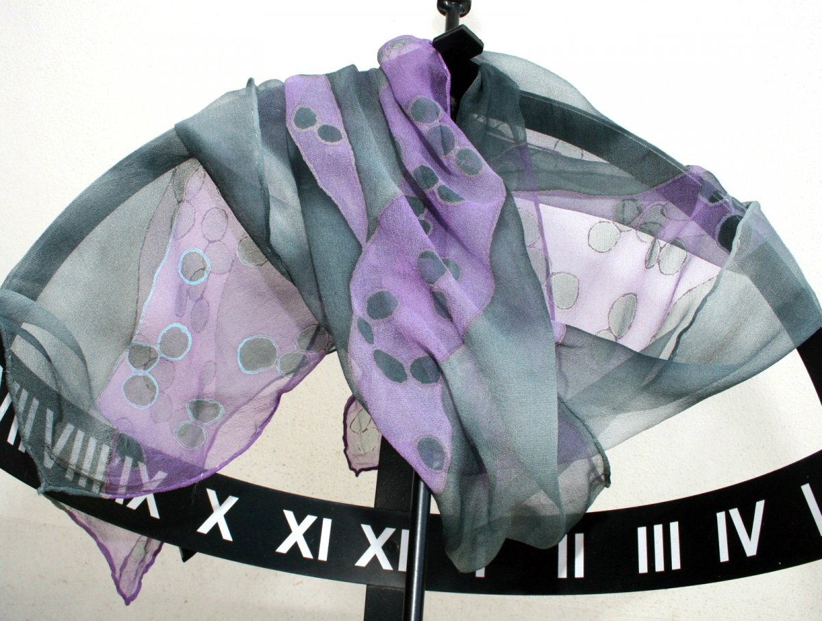 Šifonová šála: Bubliny fialové