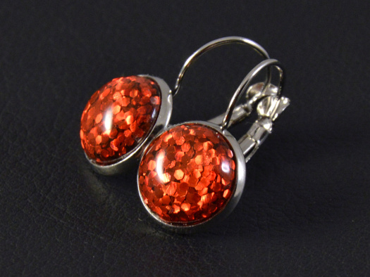 Visací "Třpytky" červené rhodium