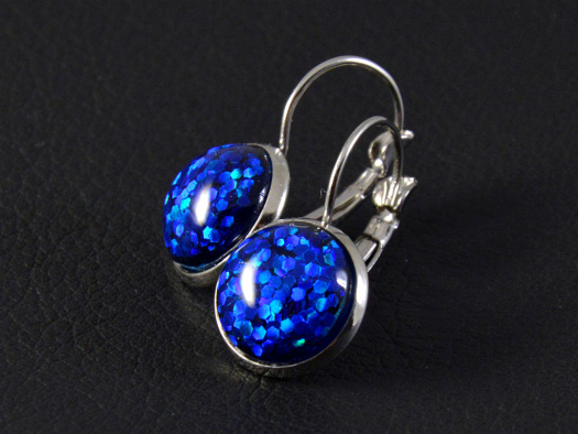 Visací "Třpytky" modré rhodium
