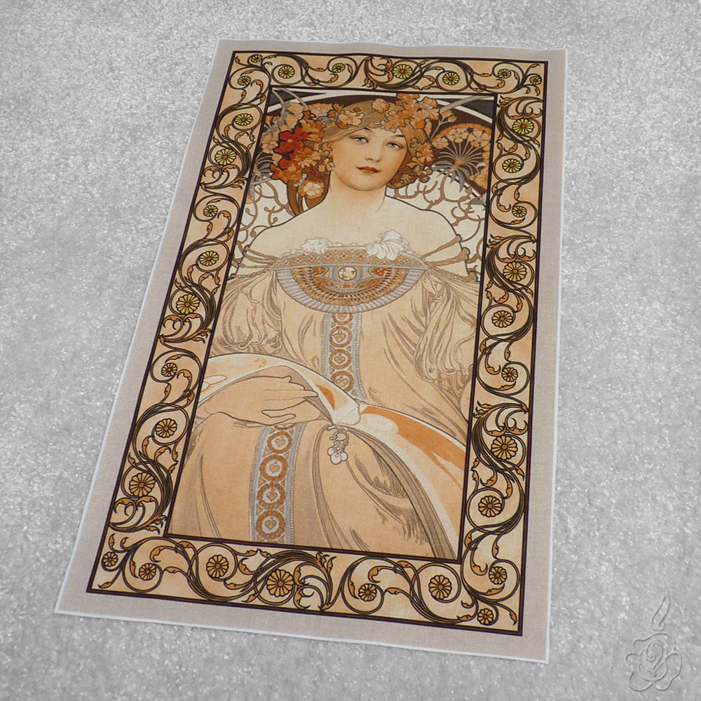 Velký bavlněný panel A.Mucha - Snění