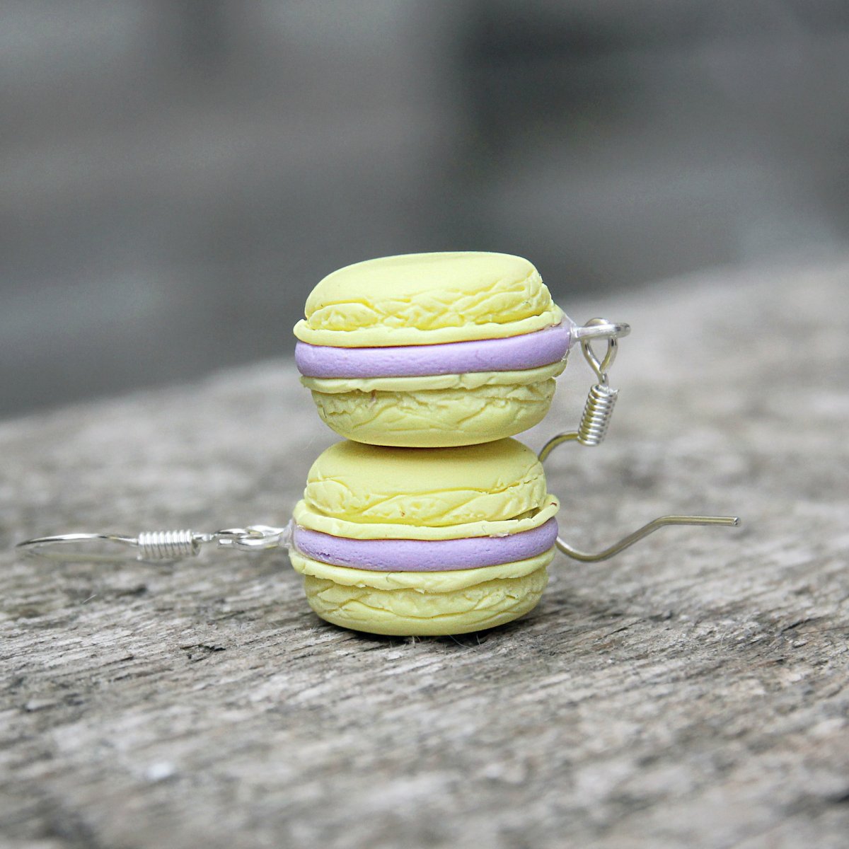 Vanilkovo-fialkové  fimo makronky