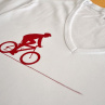 Bílé dámské triko s červeným cyklistou XL