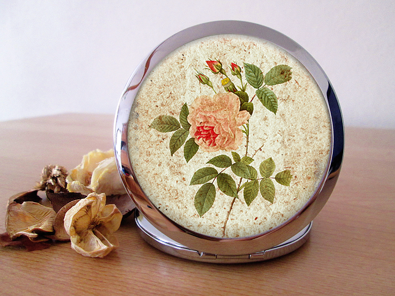 Vintage Růžička - Kosmetické zrcátko
