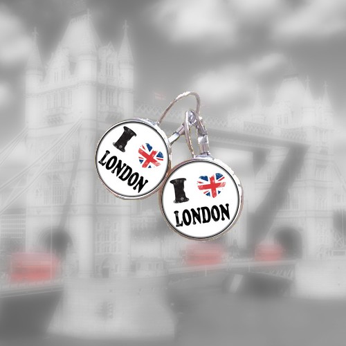 Visací náušnice I love London