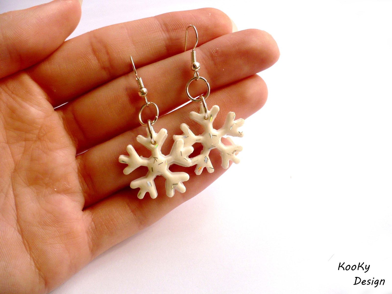 Visací náušnice - vločky