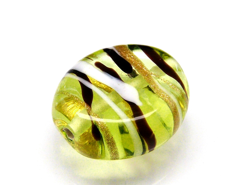 Vinuté oválky- 16/12mm- Mramorovaný žlutá- 1ks