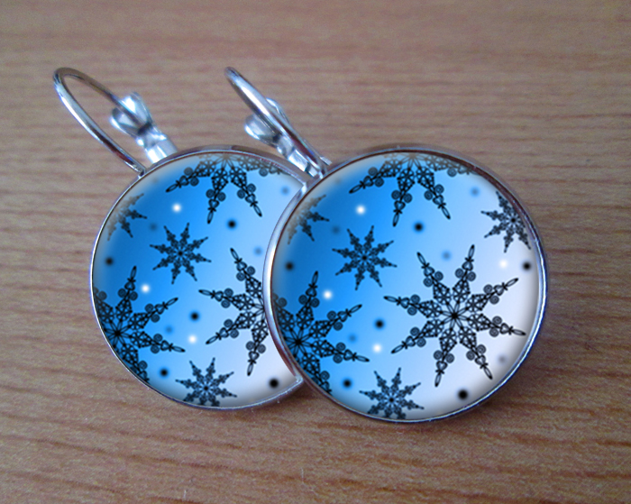 Vločkové nebe -  Visací náušnice