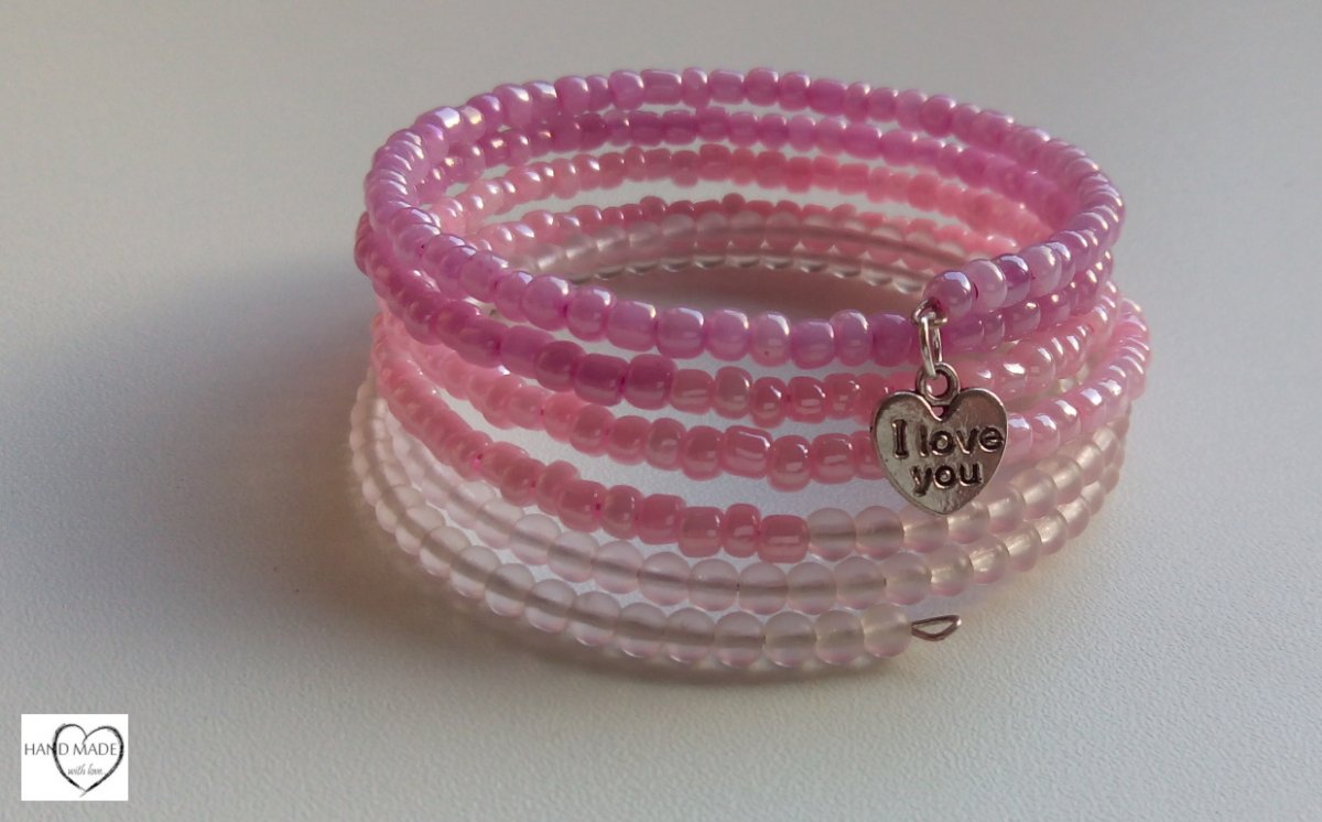 Náramek z rokajlu růžová ...