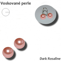 Voskované perle s 1 otvorem - 8 mm - Dark Rosaline - 2 ks