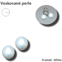 Voskované perle s 1 otvorem - 8 mm - FROSTED WHITE - 2 ks