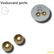 Voskované perle s 1 otvorem - 8 mm - GOLD - 2 ks