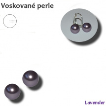 Voskované perle s 1 otvorem - 8 mm - LAVENDER - 2 ks