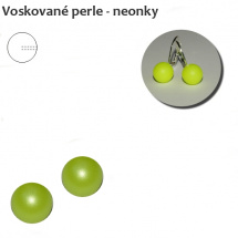 Voskované perle - půldírové - 10 mm - NEONKY