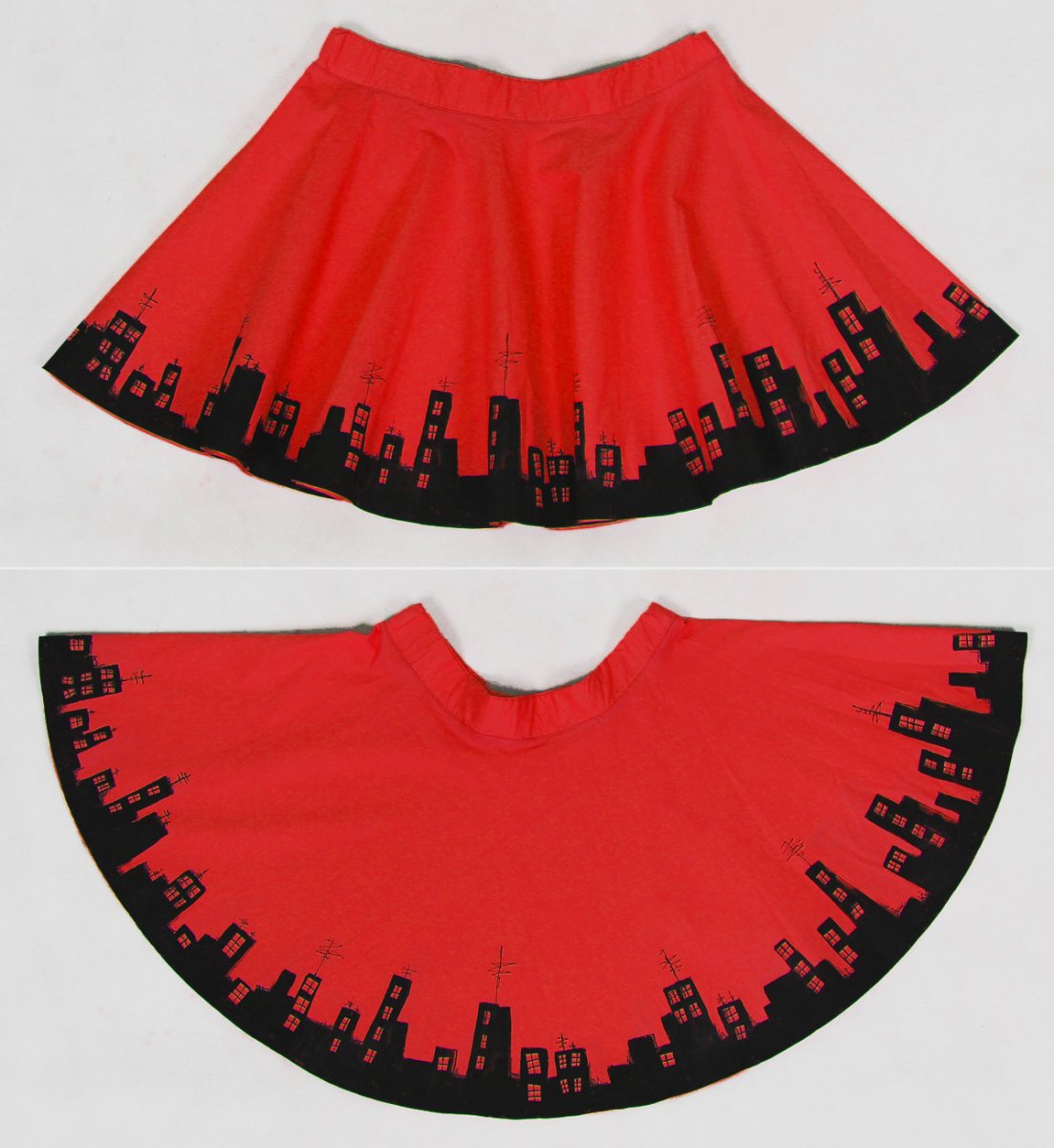 FuFu sukně červené město - rezervace pro Lenku