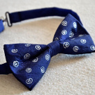 Tmavě modrý hedvábný motýlek se zavináči 7714228