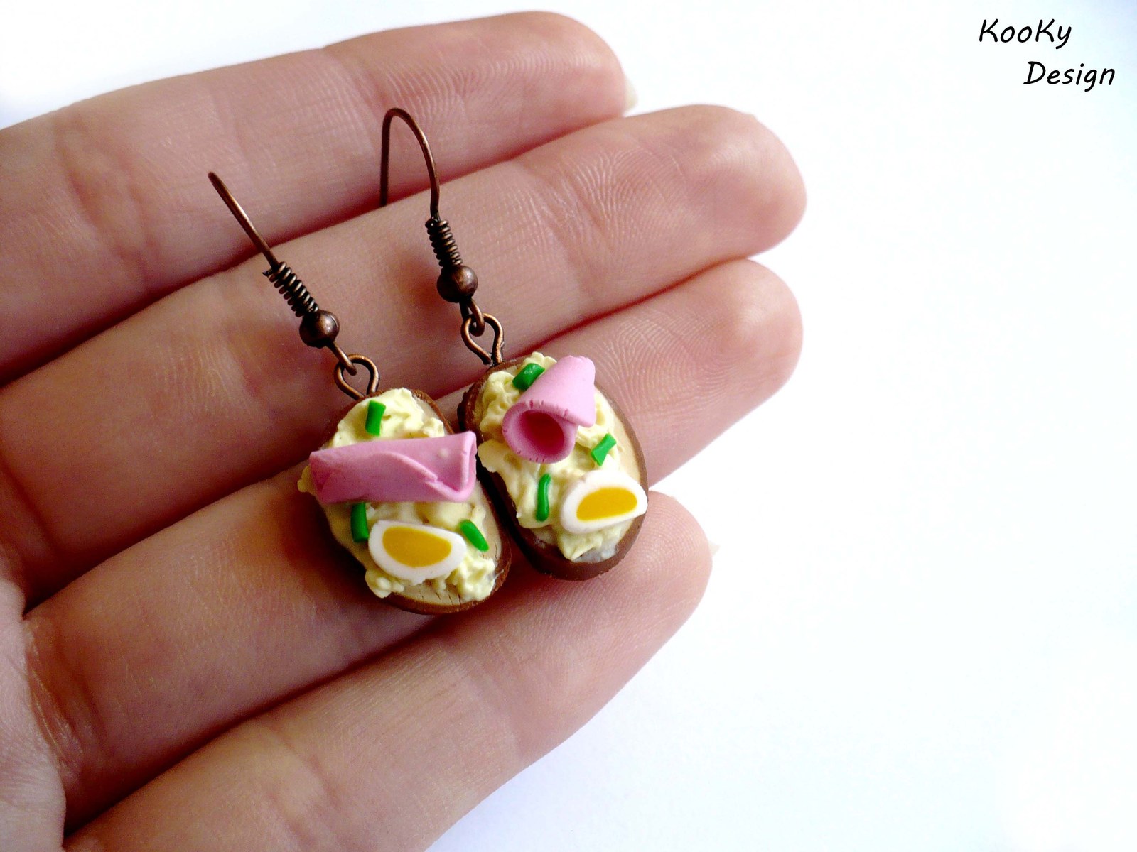 Visací náušnice - obložený chlebíček