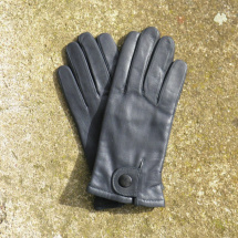 Pánské tmavě šedé kožené rukavice s vlněnou podšívkou
