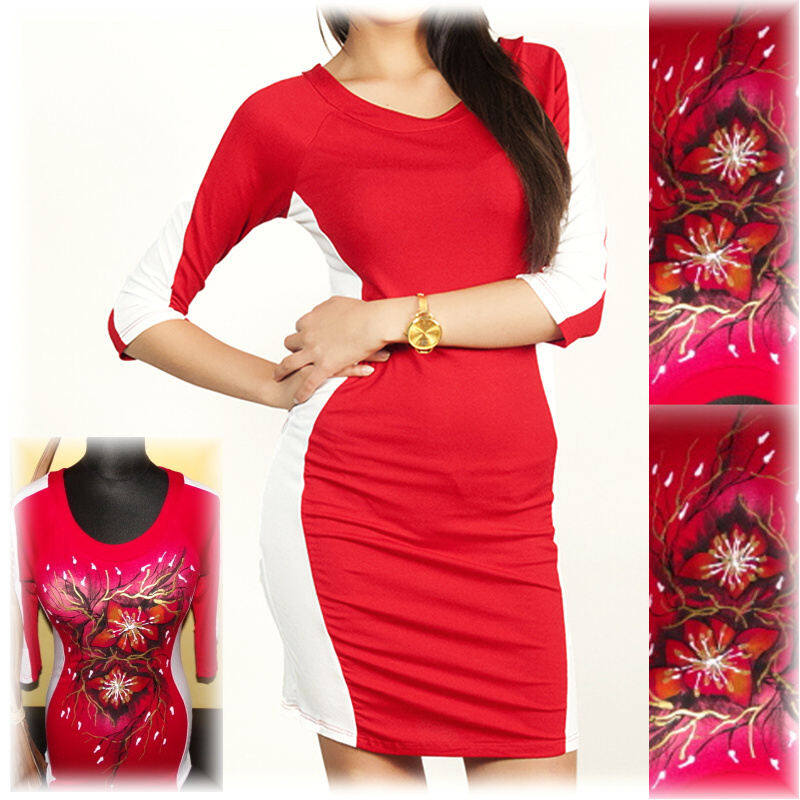 Zeštíhlující šaty malované,S/M