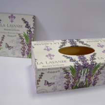 Sada - krabice na kapesníky a obrázek - Le Levander