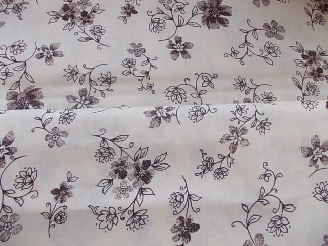 100 % BAVLNA -hnědá kytka