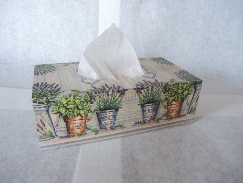 Krabička na papírové kapesníky Levandule
