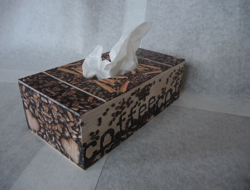Krabička na papírové kapesníky Káva