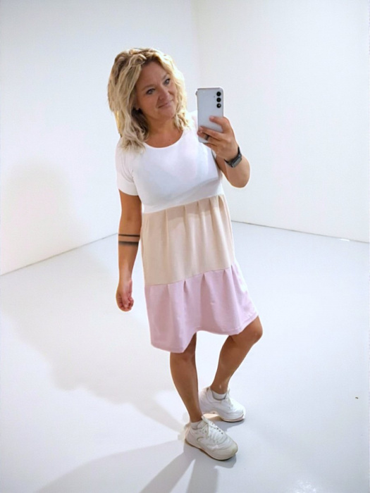 Dámské kreš šaty pink - S/M