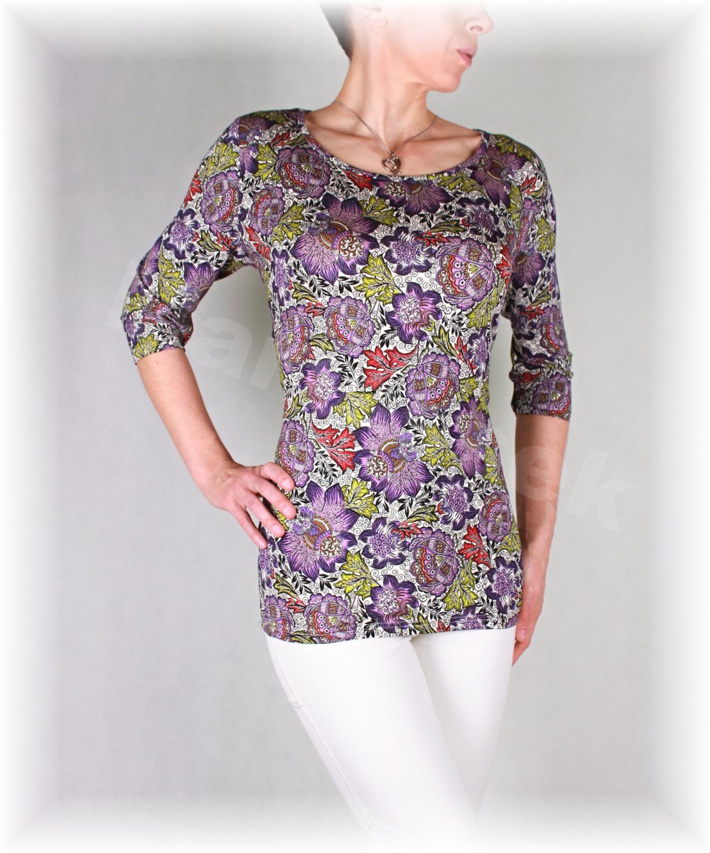 Triko fialové květy vz.207