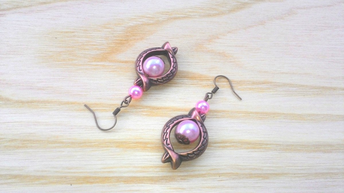 Náušnice hadí růžové (1222/15)