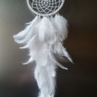 Bílý lapač snů s křišťálem - 11cm