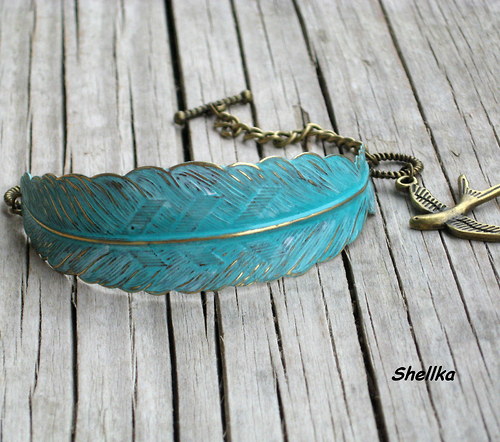 Náramek ,,TURQUOISE FEATHER,,