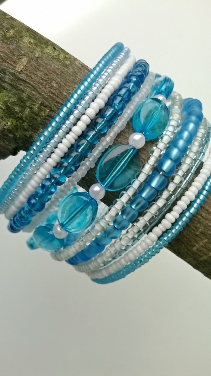 Modro- bílý náramek I