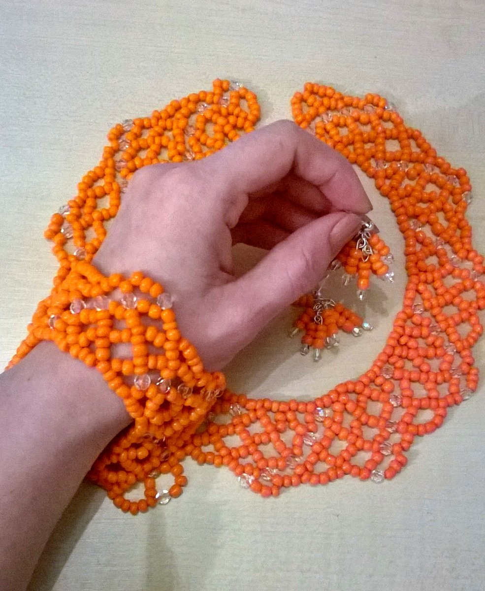 ORANŽOVÁ KOMPLETNÍ PERLIČKOVÁ SADA