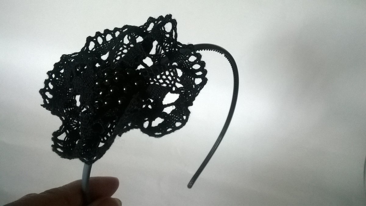 Čelenka - chabby chic black gothic