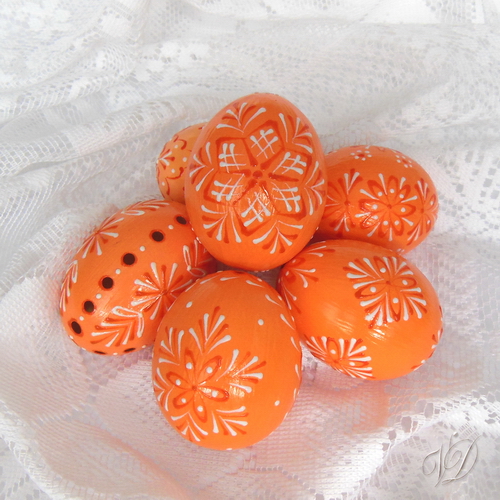 Kraslice - Velikonoční vajíčka - oranžová