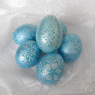 Kraslice - Velikonoční vajíčka - modrá perleť