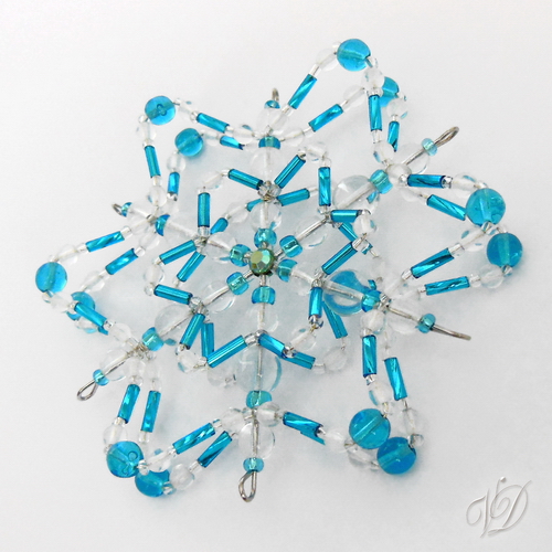 Korálková hvězda DUO tyrkys s čirou (KO013)