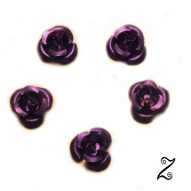 Kovová růžička, fialová tmavá, 12 mm (10ks)
