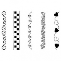 Ornamentové bordury - silikonová gelová razítka (5ks) (CS-6_ornamenty)
      