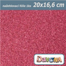 Nažehlovací fólie růžová perleťová třpytivá 20x16,6cm (1ks) (DAV-16012)
      