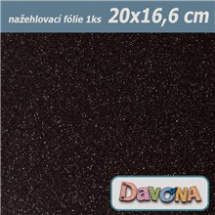 Nažehlovací fólie černá perleťová třpytivá 20x16,6cm (1ks) (DAV-16009)
      