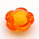 Dvojitý korálek - bead in bead kytička, 30ks, oranžová