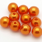 Akrylové korálky kulička - 8mm, 30ks, oranžová