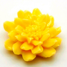 Cabochon květina 24mm - barva žlutá 1kus